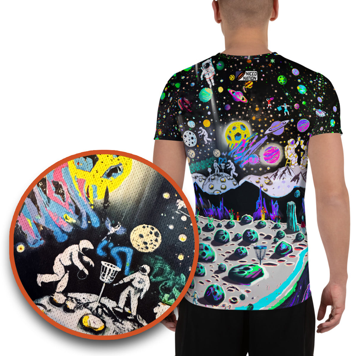 Athletic Disc Golf Shirt - "Lunar Landing" design