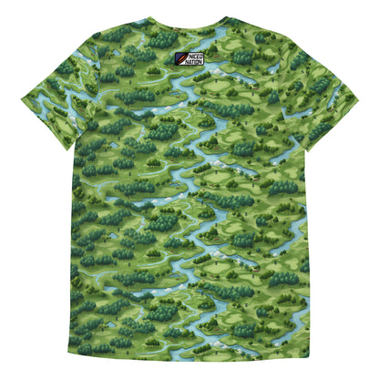Athletic Disc Golf Shirt - "Disc Golf Map" design