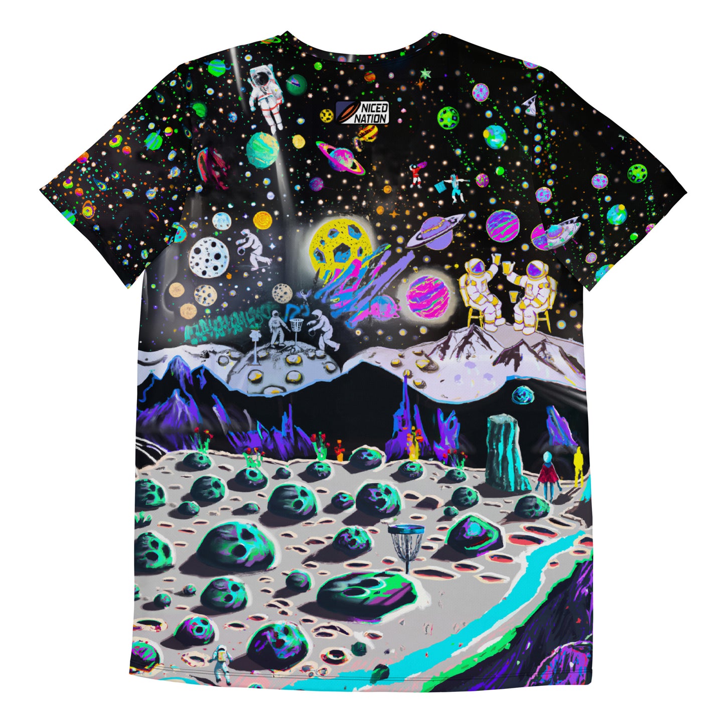 Athletic Disc Golf Shirt - "Lunar Landing" design