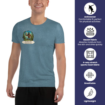 Athletic Disc Golf Shirt - "Sasquatch Crew Blue" design