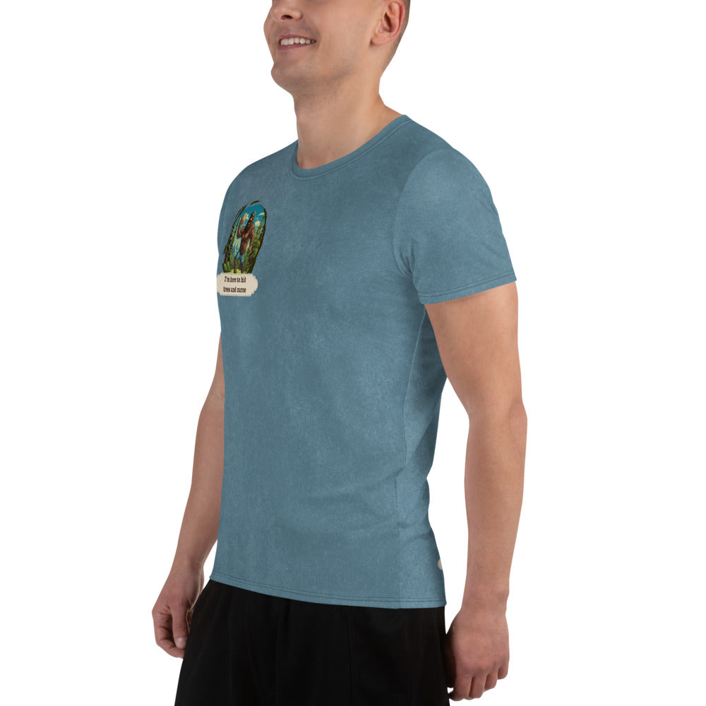 Athletic Disc Golf Shirt - "Sasquatch Crew Blue" design
