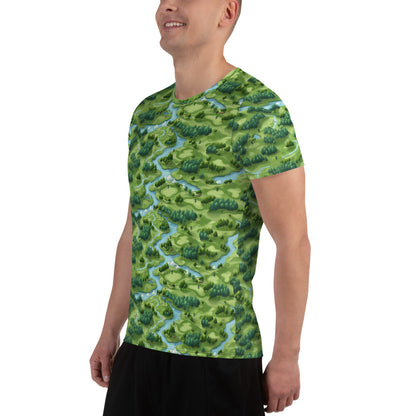 Athletic Disc Golf Shirt - "Disc Golf Map" design