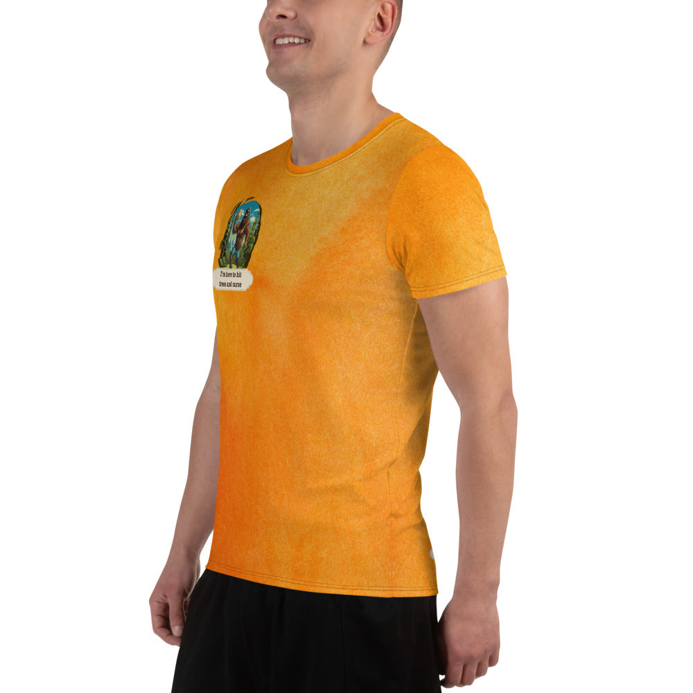Athletic Disc Golf Shirt - "Sasquatch Crew Orange" design
