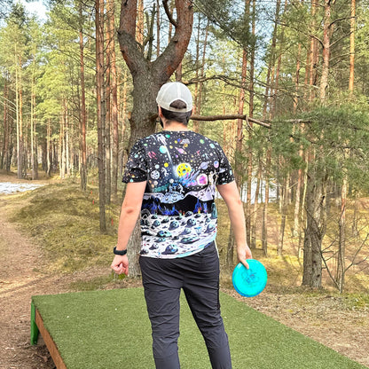 Athletic Disc Golf Shirt - "Lunar Landing" design