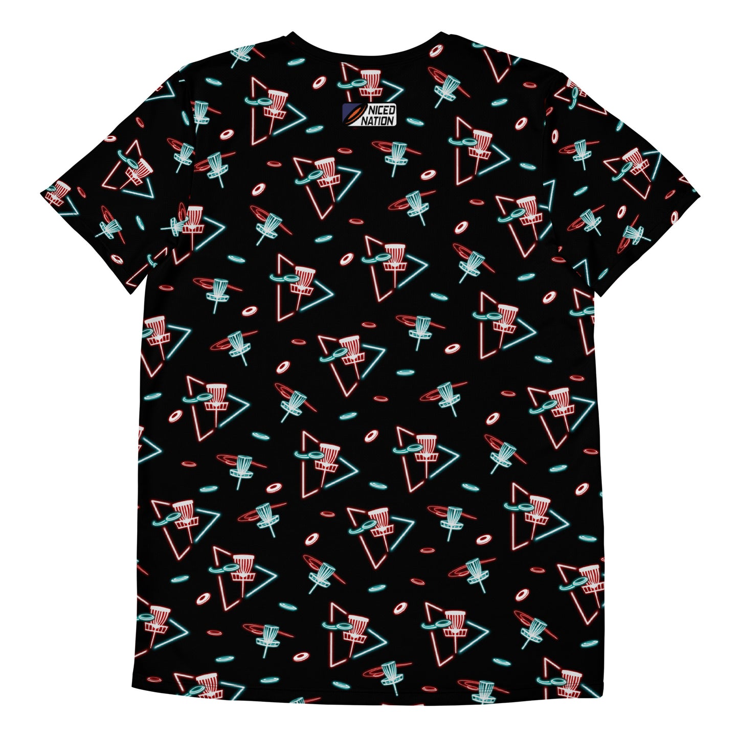 Athletic Disc Golf Shirt - "Neon Baskets" design