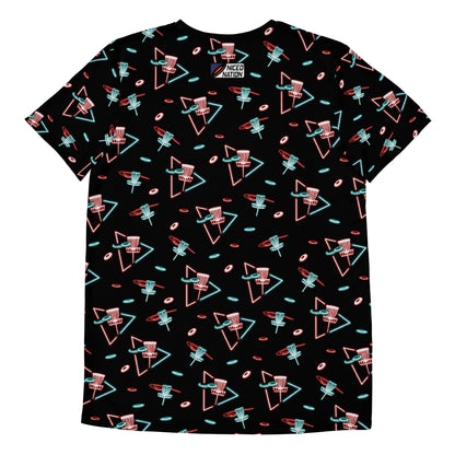 Athletic Disc Golf Shirt - "Neon Baskets" design