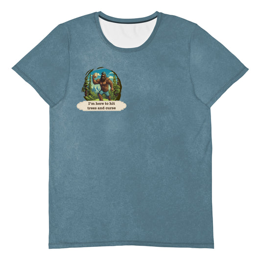 Athletic Disc Golf Shirt - "Sasquatch Crew Blue" design