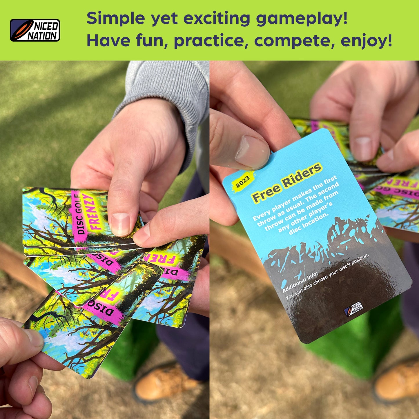 Disc Golf Frenzy card game by Niced Nation